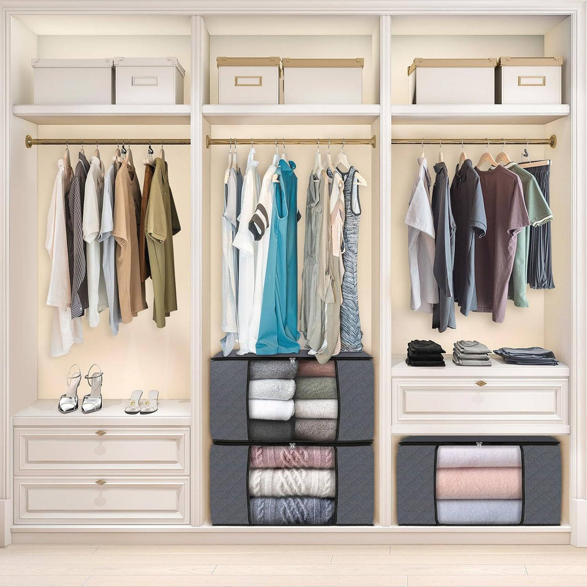 Fab totes Storage Bags for Clothes Blanket Storage Bins with Lids