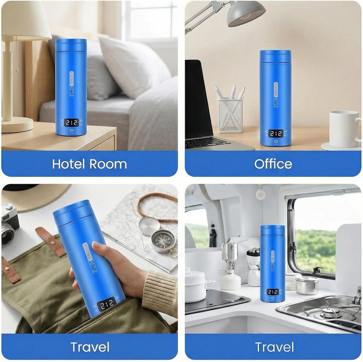 Portable Electric Kettle For Travel, 120V, 450ml, 4 Temperature Control
