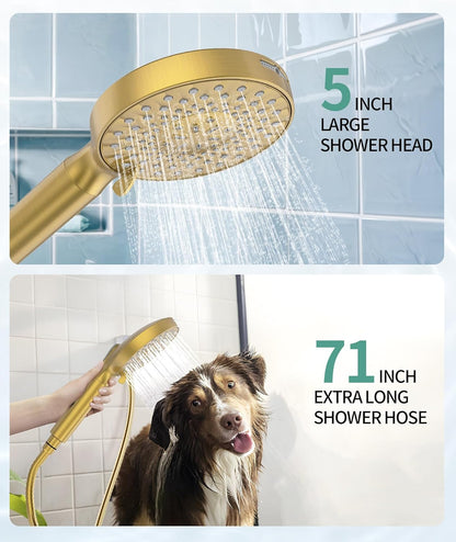 SR SUN RISE Filtered Shower Head with Handheld High Pressure 9 Spray Mode Showerhead Detachable Shower Head Water Softener Filters Beads for Hard Water Remove Chlorine 1 Filter Chrome