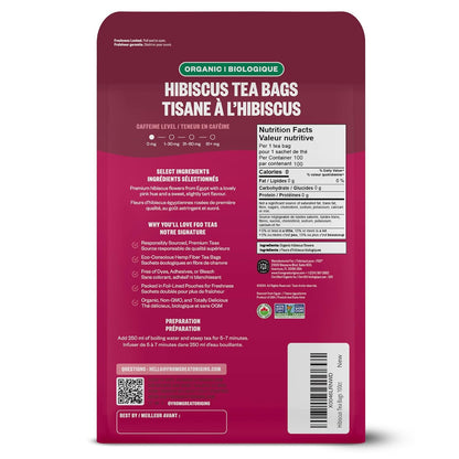 FGO Organic Lemon Balm Tea, 100 Count, Eco-Conscious Herbal Tea Bags, Resealable Bag, Caffeine Free, Packaging May Vary (Pack of 1)