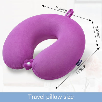 Neck Pillows for Sleeping Travel Pink Travel Pillow Comfortable U Shape Memory Foam Pillows Neck and Head Support Portable Travel Neck Pillow Suitable for Planes, Trains, Self-Driving Cars