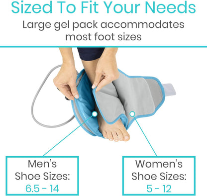 Vive Compression Ankle Ice Pack Wrap for Foot Pain Relief - Soft Cold Brace for Recovering Injuries - Support for Swelling, Sprains, & Fractures - Filled with Reusable Gel, Fits Small & Large Feet