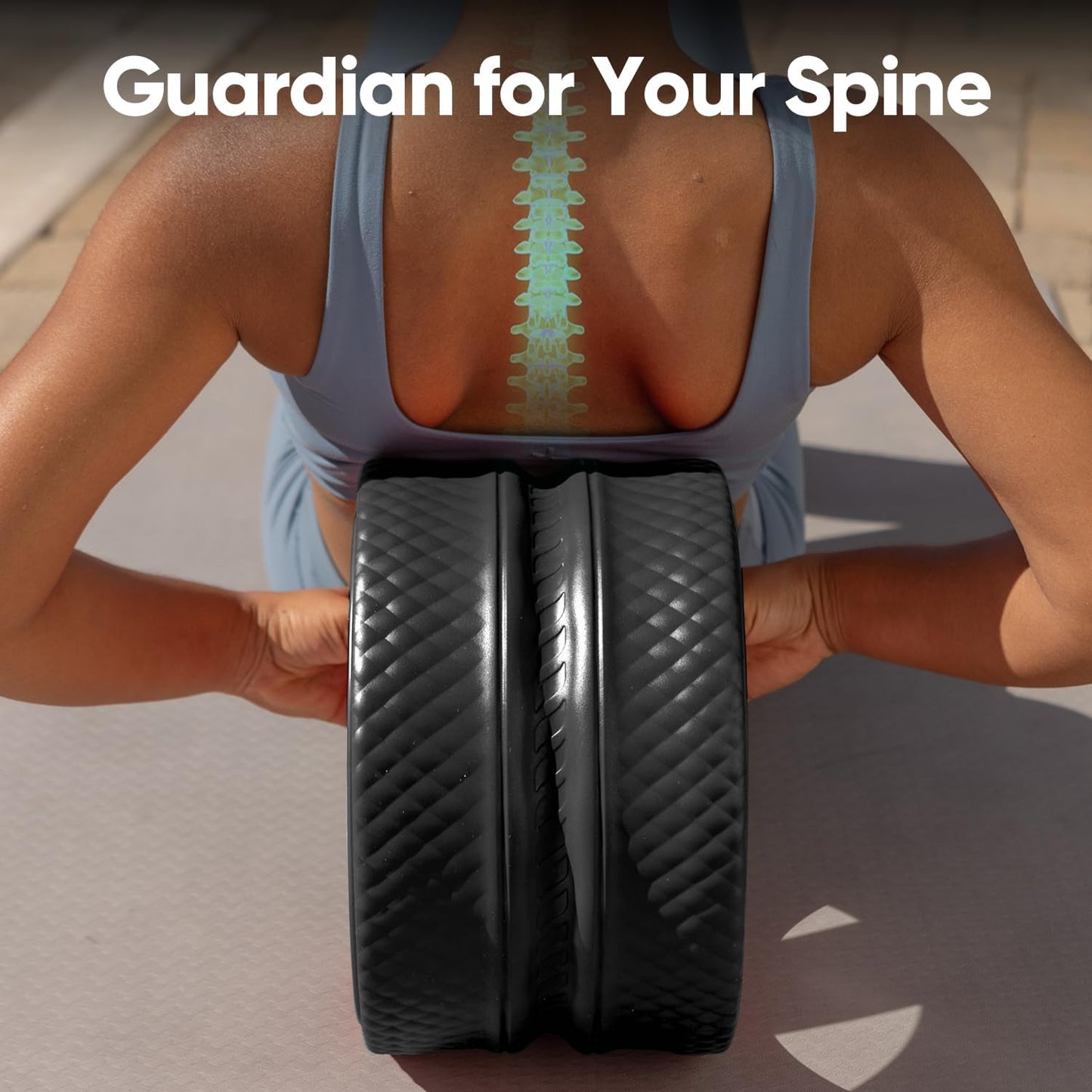 FitBeast Back Roller - Deep Tissue Massage Wheel, Yoga Wheel & Back Stretcher for Pain Relief