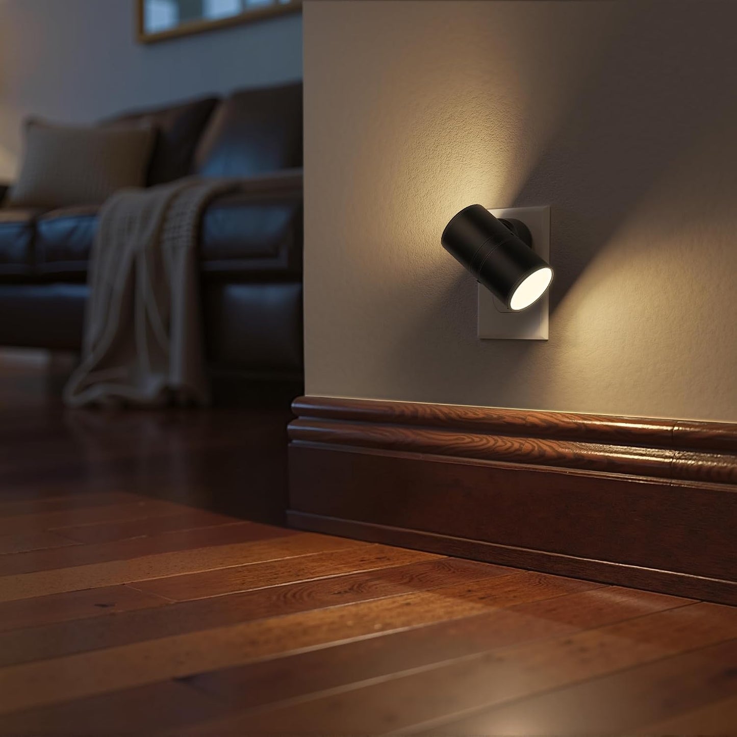 Briignite Night Lights Plug into Wall, Modern LED Night Light Plug in, Dusk to Dawn Sensor,Amber Night Light 0-100LM Adjustable Brightness, Dimmable NightLight for Hallway, Bedroom, Stairway, 2 Pack