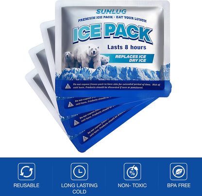 Cooler Ice Packs Reusable Ice Packs for Coolers Long Lasting Freezer Packs for Cooler Bag, Lunch Bags, Cooler Backpacks