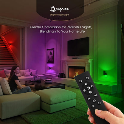 Briignite Night Lights Plug into Wall, Modern LED Night Light Plug in, Dusk to Dawn Sensor,Amber Night Light 0-100LM Adjustable Brightness, Dimmable NightLight for Hallway, Bedroom, Stairway, 2 Pack