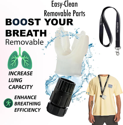 TN TINEXER Portable Compact Lung Exercise Device with High Quality Silicone Breathing Exercise Device Portable Muscle Trainer Easy to Clean