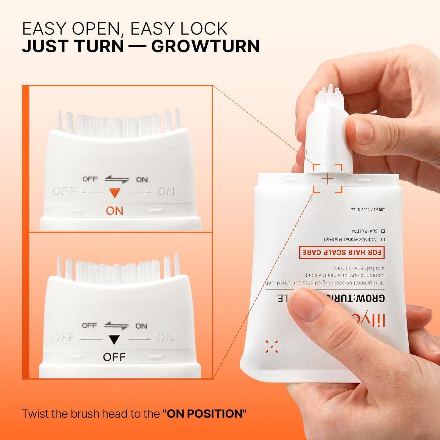 lilyeve GROWTURN Exosome Hair Growth Serum with Built-In Brush, 3.38 fl oz