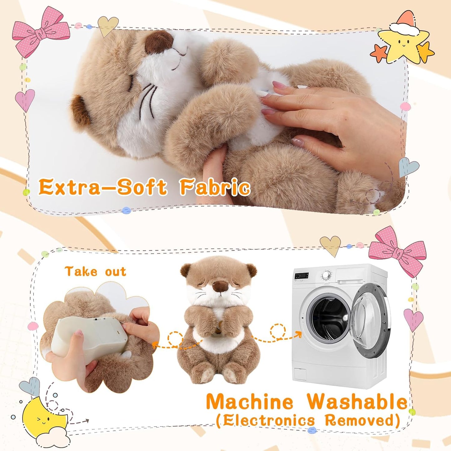 LUKETURE Breathing Otter Stuffed Animal Plush Toy
