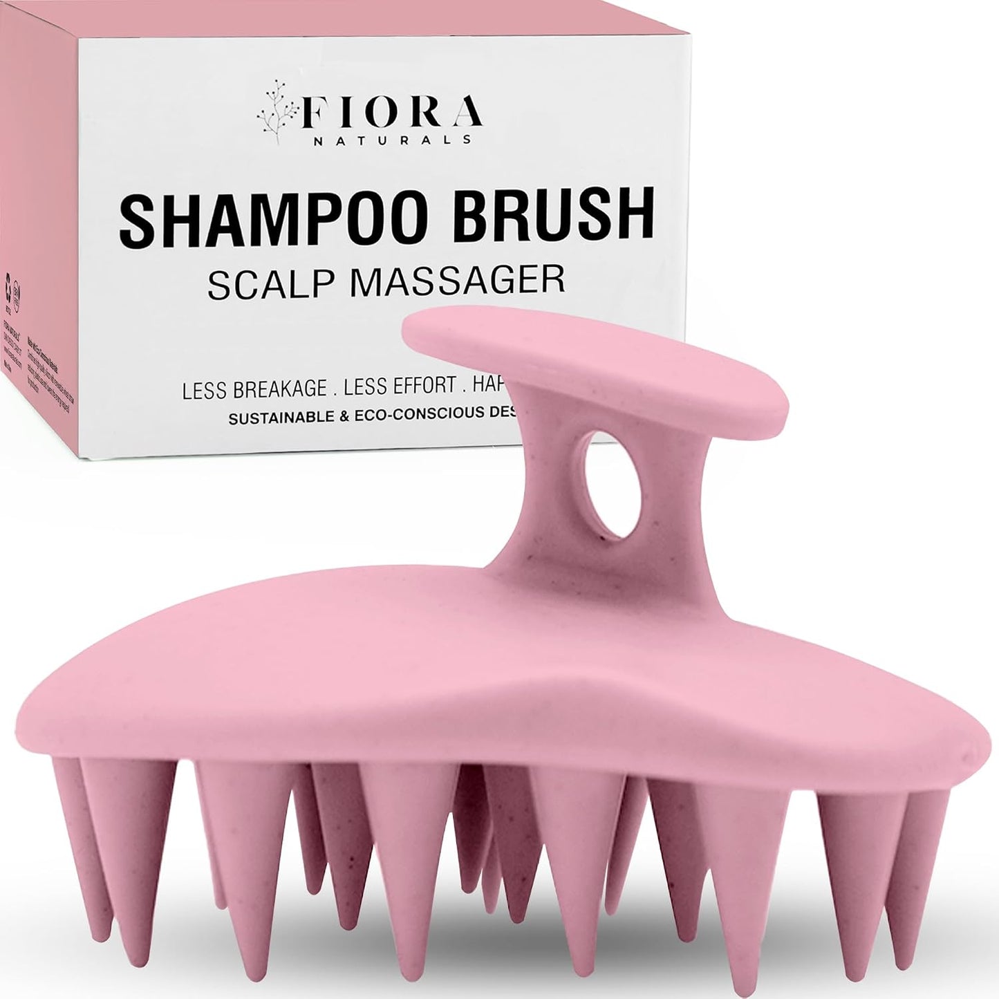 Fiora Naturals Scalp Massager Shampoo Brush - Silicon Scalp Scrubber & Exfoliator for Dandruff Removal and Hair Growth, Brush for Wet & Dry Hair, for Men, Women, Kids - BPA Free
