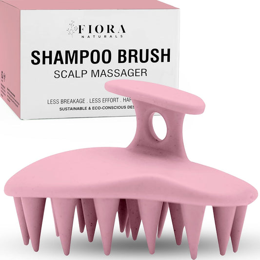 Fiora Naturals Scalp Massager Shampoo Brush - Silicon Scalp Scrubber & Exfoliator for Dandruff Removal and Hair Growth, Brush for Wet & Dry Hair, for Men, Women, Kids - BPA Free