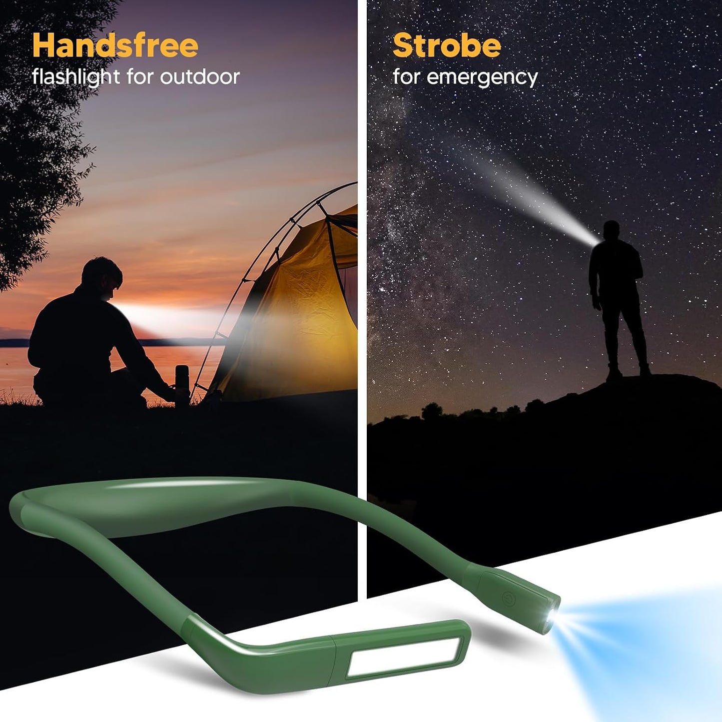 Neck Reading Light Book Lovers Gifts, Rechargeable 80Hrs Eye-friendly 3 Colors & Stepless Dimming Book Light for Reading, Christmas Stocking Stuffers for Men Women Camping Knitting Crochet Accessories