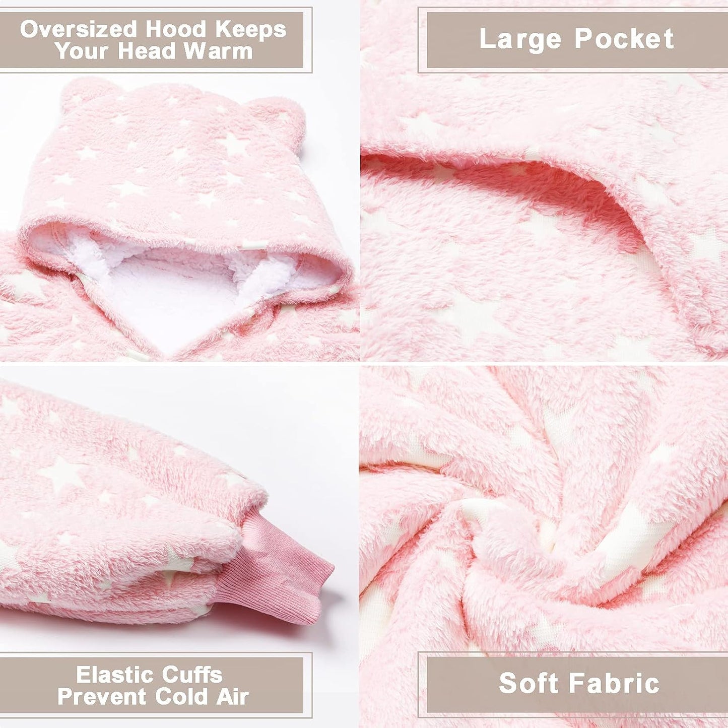 THREE POODLE Wearable Blanket Hoodie for Women, Oversized Sherpa Sweatshirt Blanket for Adults Men, Cozy Hooded Blankets, Gifts for Teen Girls Women Mom Sister