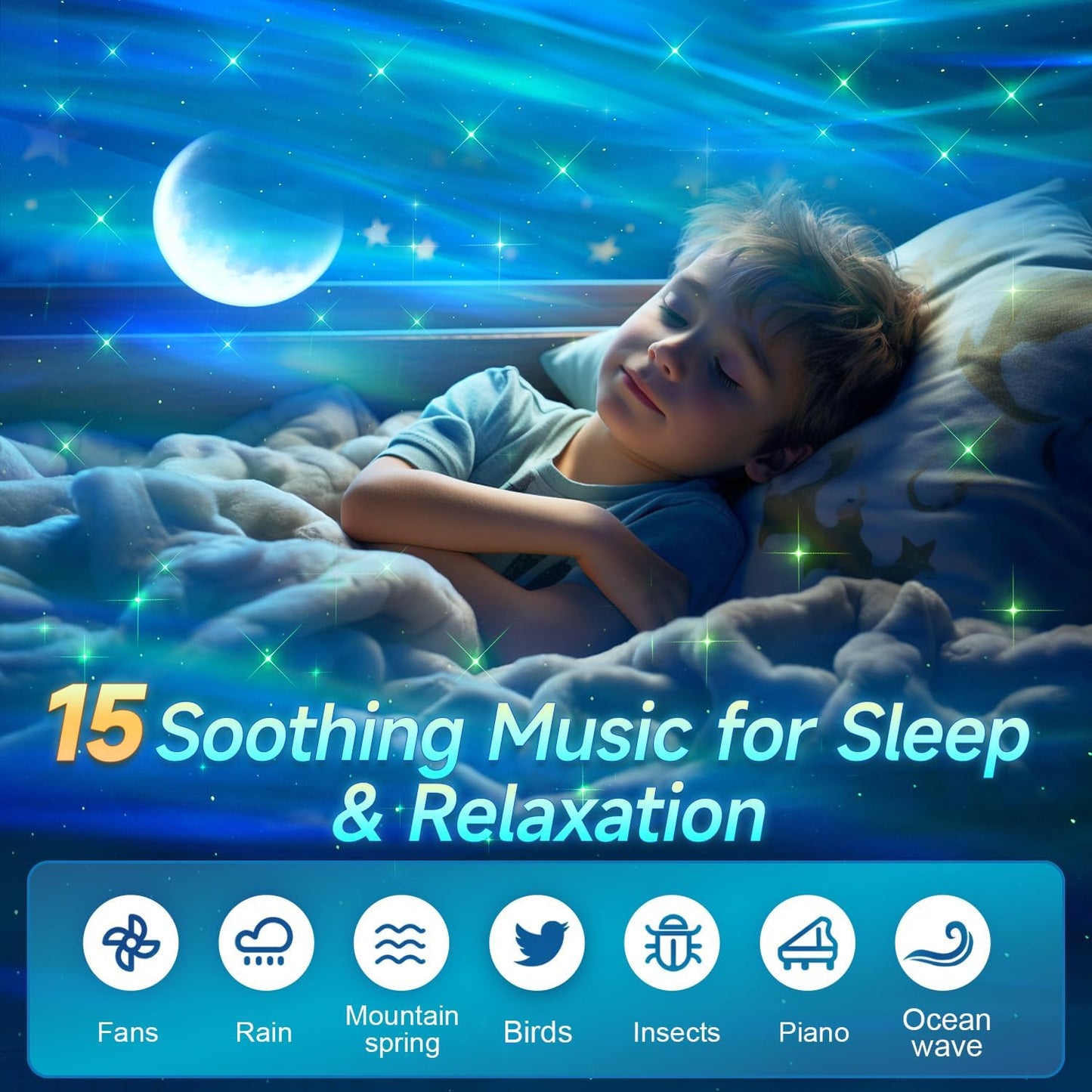 Staryou Birthday Gifts Galaxy Projector for Teen Girls & Boys, 375 Lights Aurora Light Projector with 15 White Noise, Bluetooth Speaker, Trendy Stuff Night Light Bedroom Decor, Led Lights for Bedroom