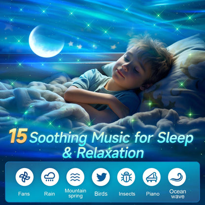 Staryou Birthday Gifts Galaxy Projector for Teen Girls & Boys, 375 Lights Aurora Light Projector with 15 White Noise, Bluetooth Speaker, Trendy Stuff Night Light Bedroom Decor, Led Lights for Bedroom