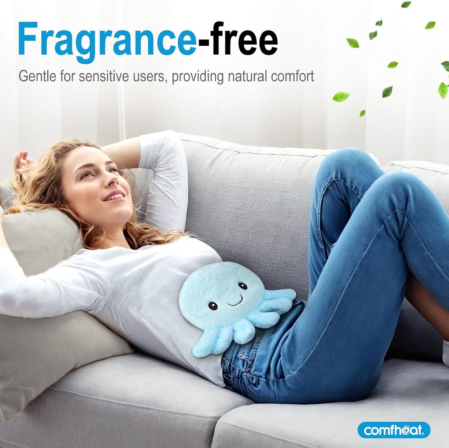 Microwave Unscented Heating Pad for Pain Relief, Moist Heat Pack Hot Compress for Period Cramps, Shoulder, Muscles, Cute Cloud Plush Heating Pad, Gift for Girl Women, with Washable Cover