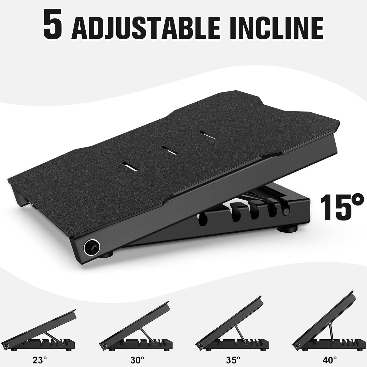 Steel Slant Board Calf Stretcher, 600 Lbs Weight Capacity 5-Level Adjustable Incline Board Squat Wedge Achilles Ankle Stretcher Non-Slip Surface for Squat, Fitness, Physical Therapy