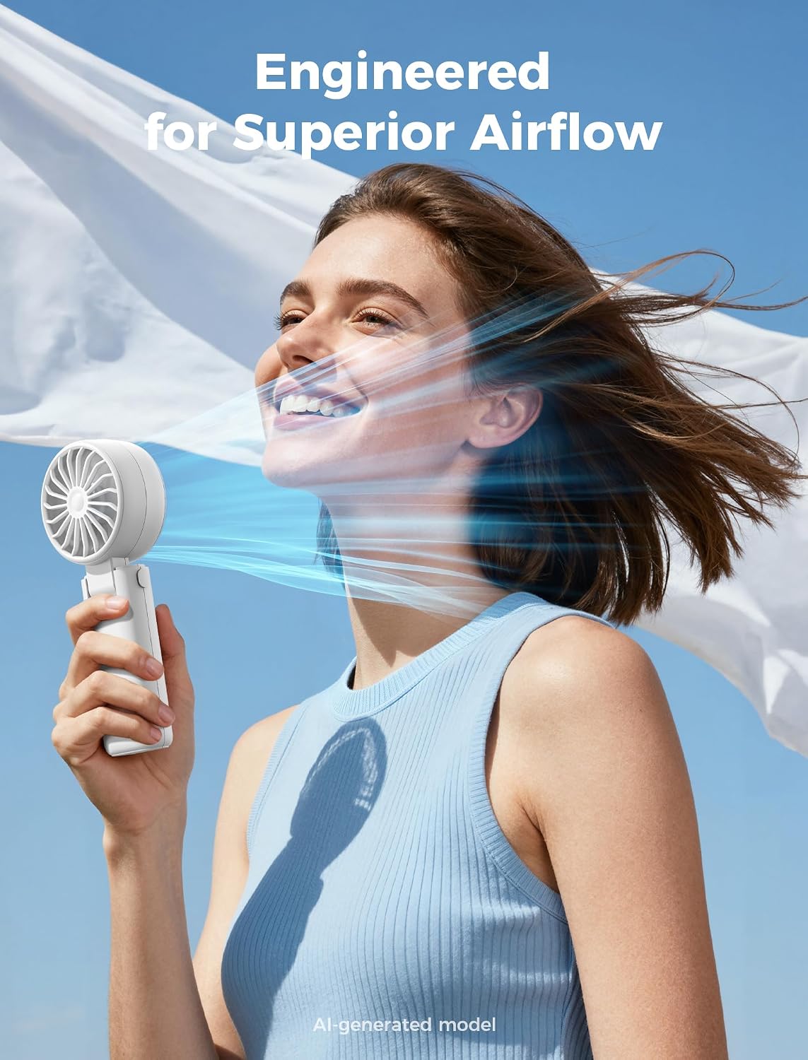 Aecooly Mighty Portable Handheld Fan | 20H Max Cooling | 3 Flexible Modes