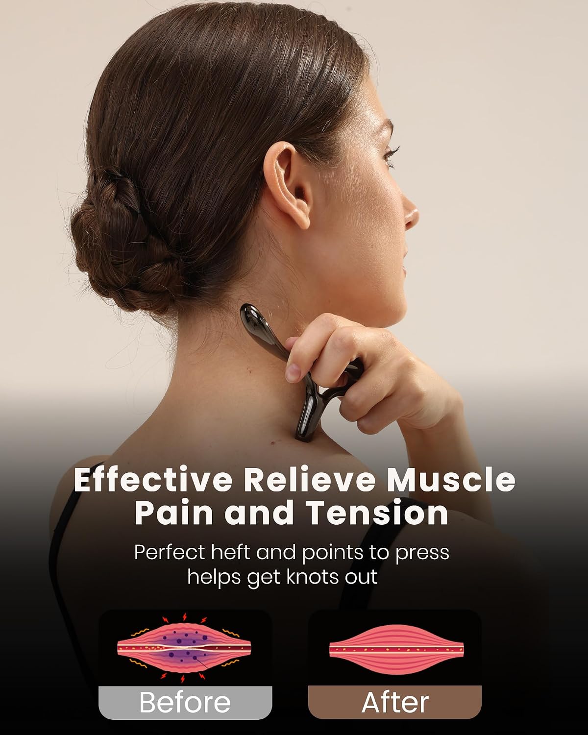 lifechill Trigger Point Massage Tool for Pain Relief Deep Tissue & Gua Sha, HSA Fascia Release Tools for Full Body, FSA Eligible Items Muscle Scraper Acupressure Tool TMJ Relief, Thumb Saver Neck Foot