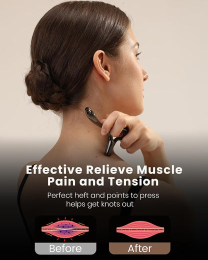 lifechill Trigger Point Massage Tool for Pain Relief Deep Tissue & Gua Sha, HSA Fascia Release Tools for Full Body, FSA Eligible Items Muscle Scraper Acupressure Tool TMJ Relief, Thumb Saver Neck Foot