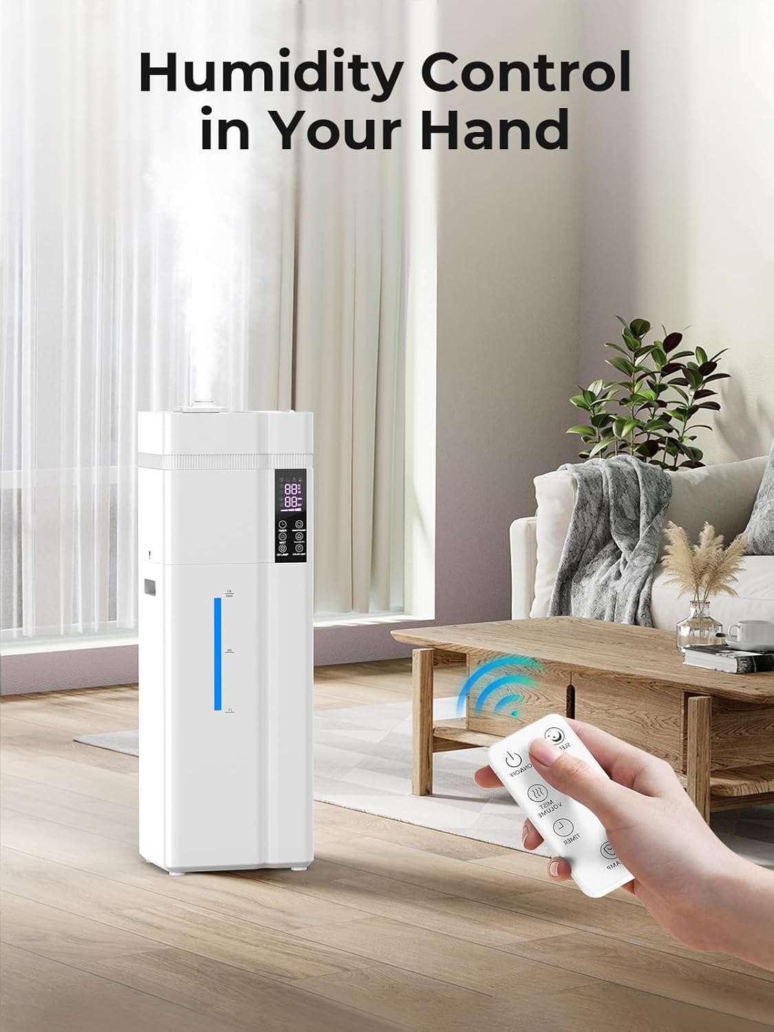 13L/3.43Gal Humidifier Large Room, 800ft² Coverage, 100H Runtime, Auto Humidity Control, Top Fill, Humidifiers for Bedroom, 35dB Quiet, Sleep Mode, Aroma Diffuser, 24H Timer, Auto Shut-off Protection
