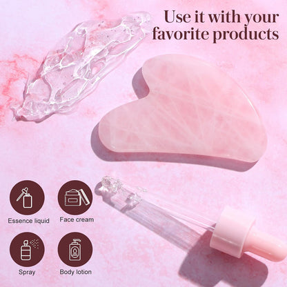 rosenice Gua Sha Facial Tools Guasha Tool Gua Sha Jade Stone Manual Massage Sticks for Jawline Sculpting and Puffiness Reducing for Face Body Tensions Reduce Festive Gifts
