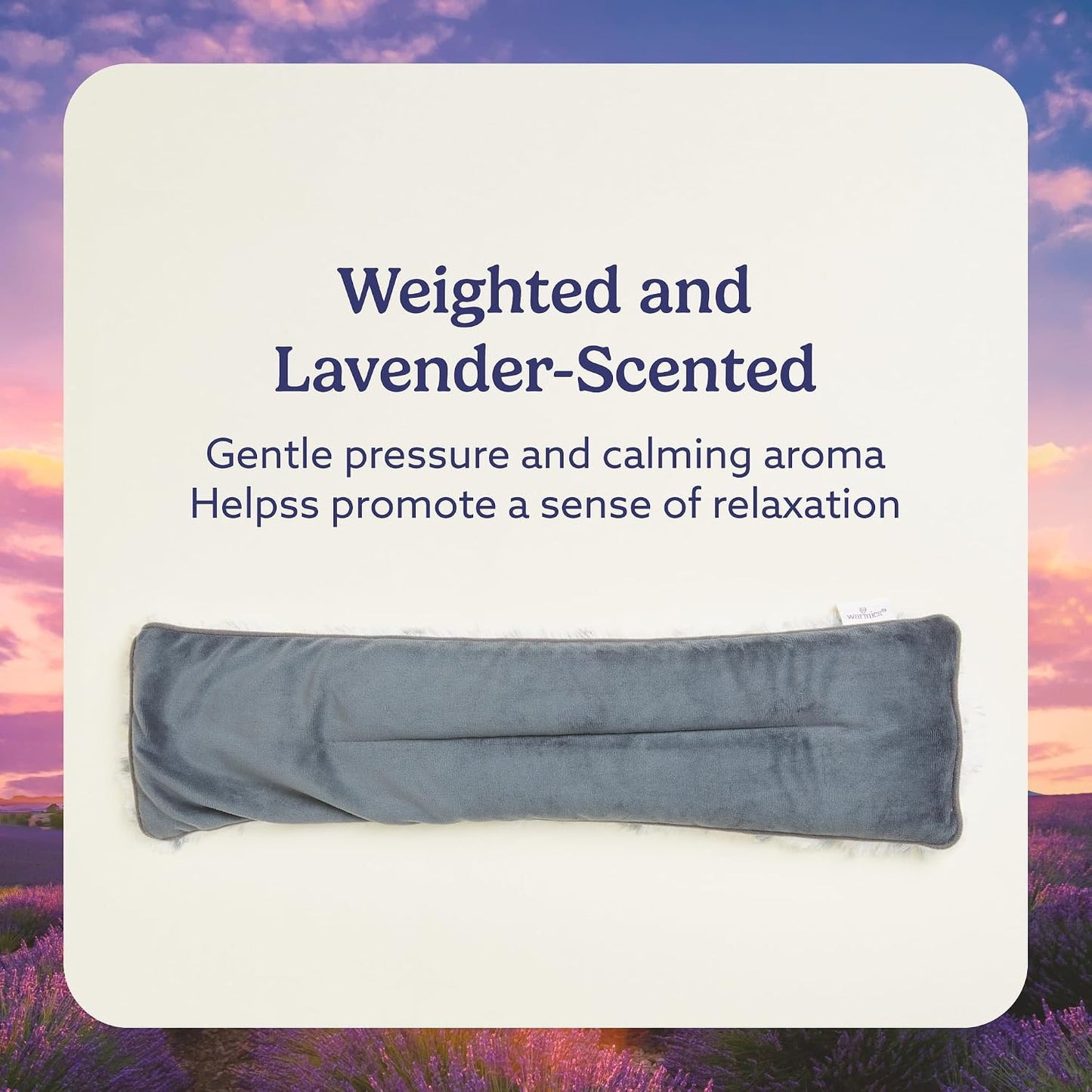 warmies Microwavable Neck & Shoulder Wrap - Weighted Neck Wrap - Microwavable Heat Pack for Shoulders - Chillable Heating Pad with Lavender for Aches & Pain - Marshmallow Gray, 19 x 5 x 3 in, 2 lb