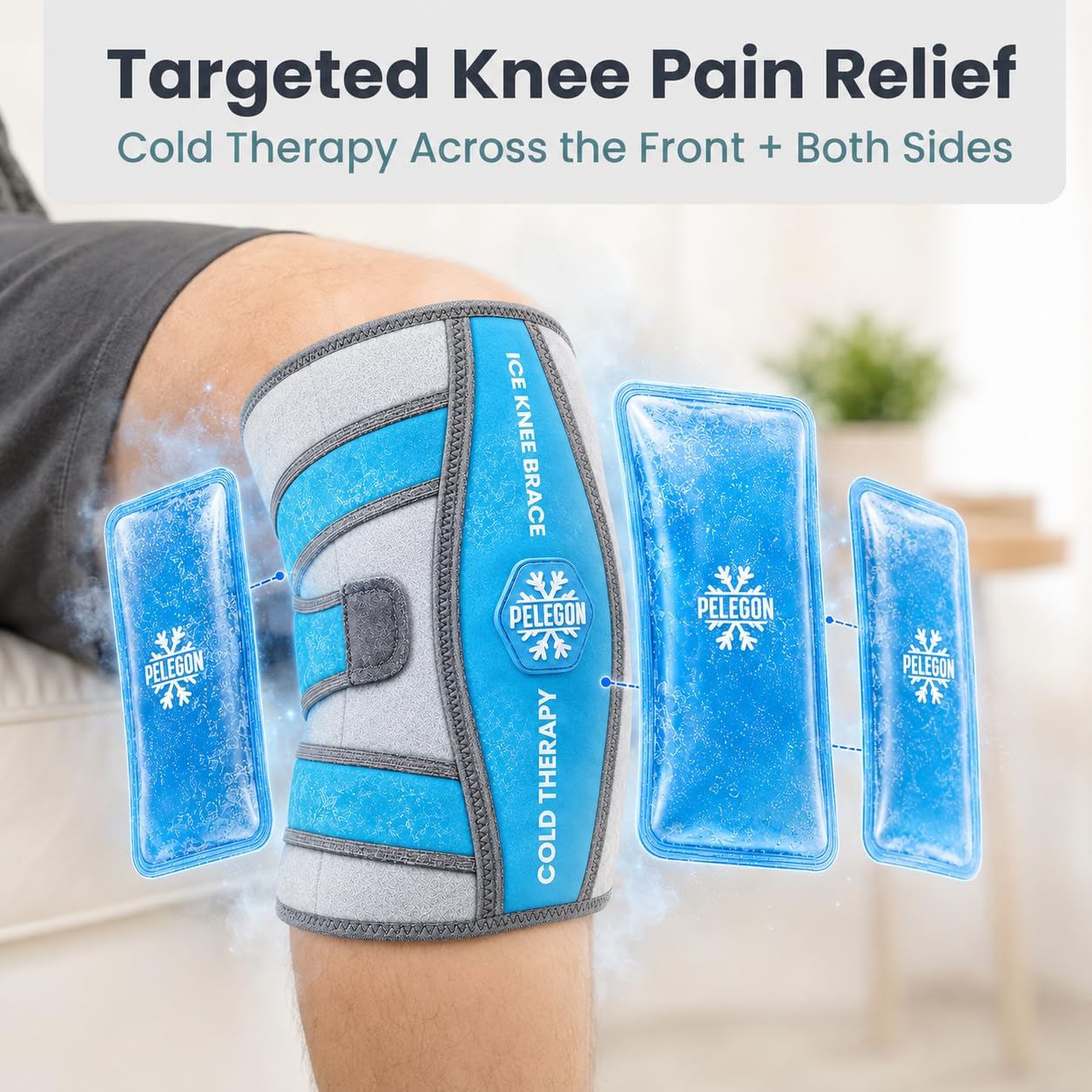 Knee Ice Pack Wrap (1 Pack) - Adjustable Ice Pack for Knees Surgery, Replacement, Arthritis Pain, ACL, Sports Injuries, Post Surgery, for Long Duration - 1 Pack