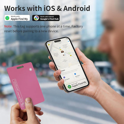 2 Pack Wallet Tracker Card for Apple & Android, Tracking Card for Backpacks