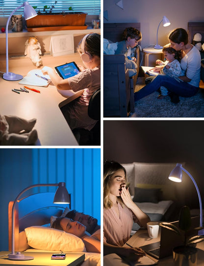 BOHON LED Desk Lamp with USB Charging Port 3 Color Modes Dimmable, Black