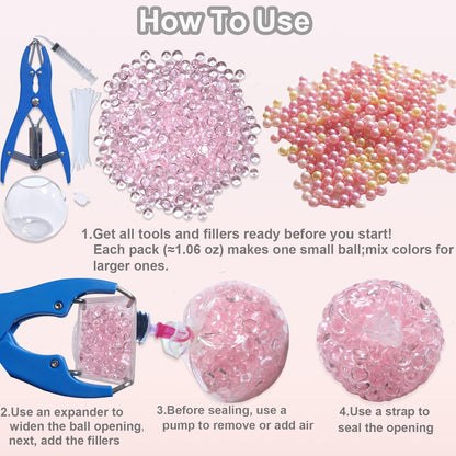 DIY Stress Ball Making Kit with Filler-15PCS Stress Ball Making Kit Stress Balls, Transparent Blank Skins with Air Pump & Expander Tool for Pressure Squishy Balls for Adult (15PC, Style A)