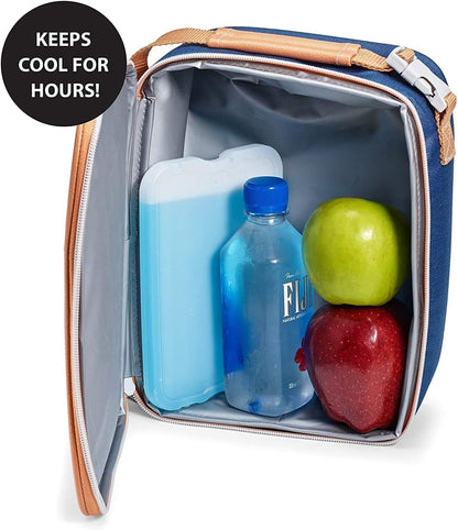 Cool Coolers by Fit & Fresh 4 Pack XL Slim Ice Packs, Quick Freeze Space Saving Reusable Ice Packs for Lunch Boxes or Coolers