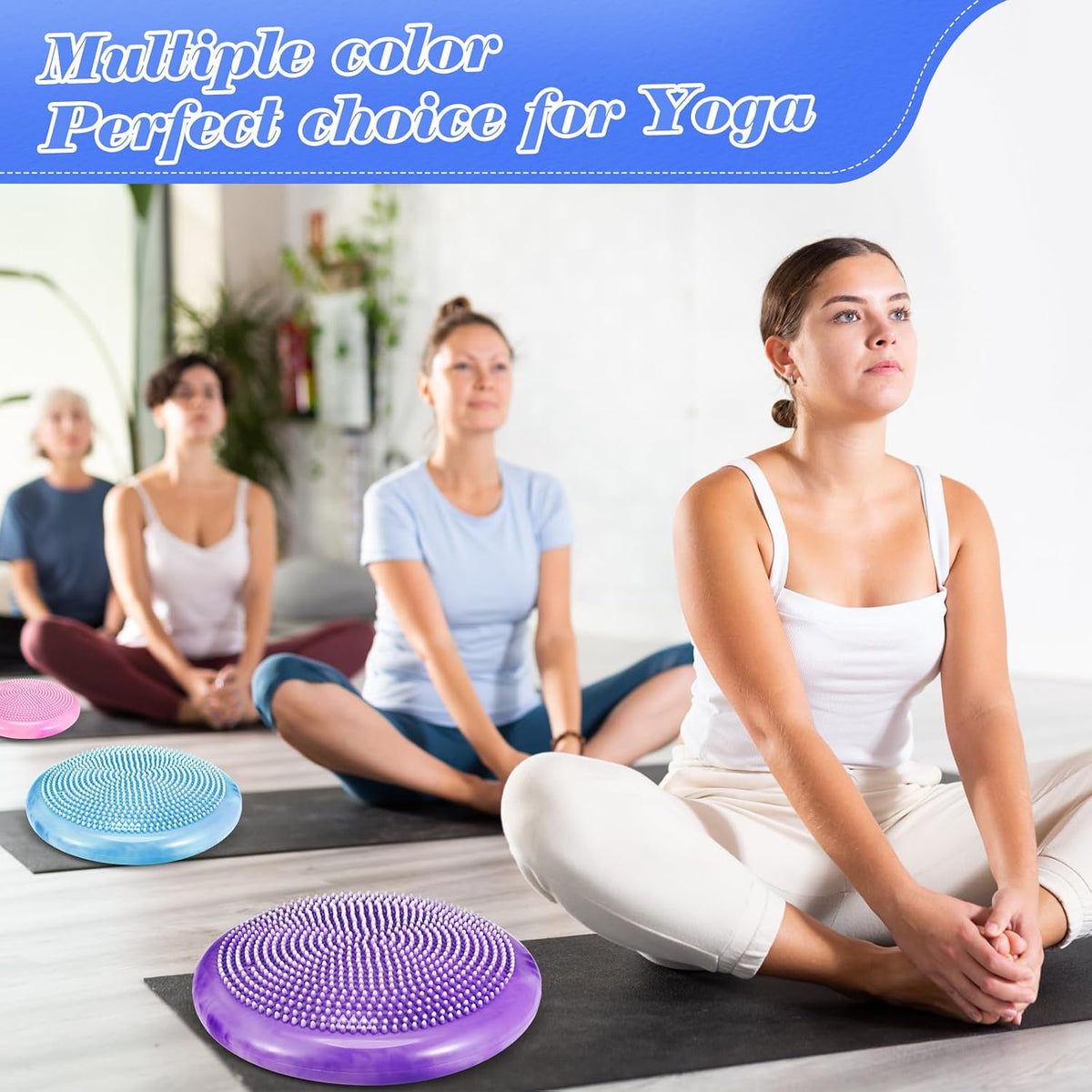 Libima 4 Pcs Wiggle Seat for Kids Inflated Wobble Cushion