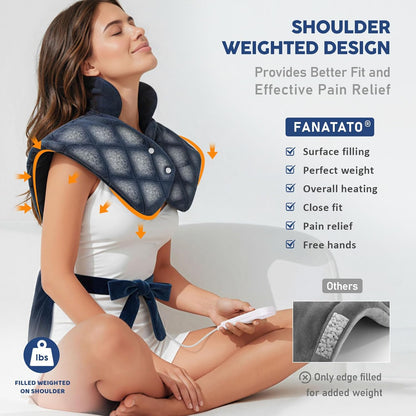 Weighted Neck & Shoulder Heating Pad for Pain Relief | | 6 Heat Settings, 2H Auto‑Off | Home & Office Use, Birthday Gifts for Men Women Dad Mom