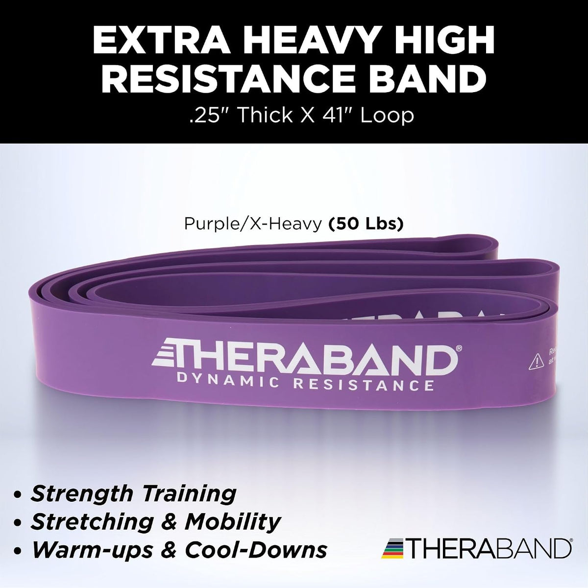 THERABAND High Resistance Band Set of 2, Light and Medium Loop, 15-25 lb