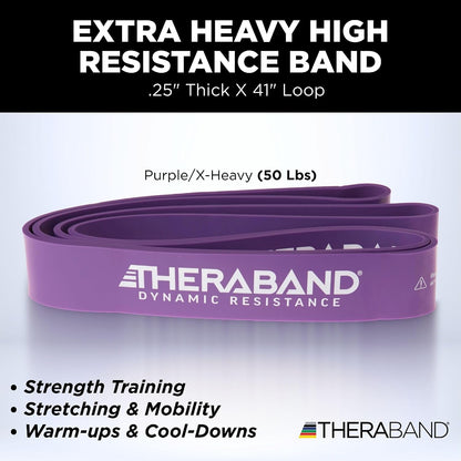 THERABAND High Resistance Band Set of 2, Light and Medium Loop, 15-25 lb