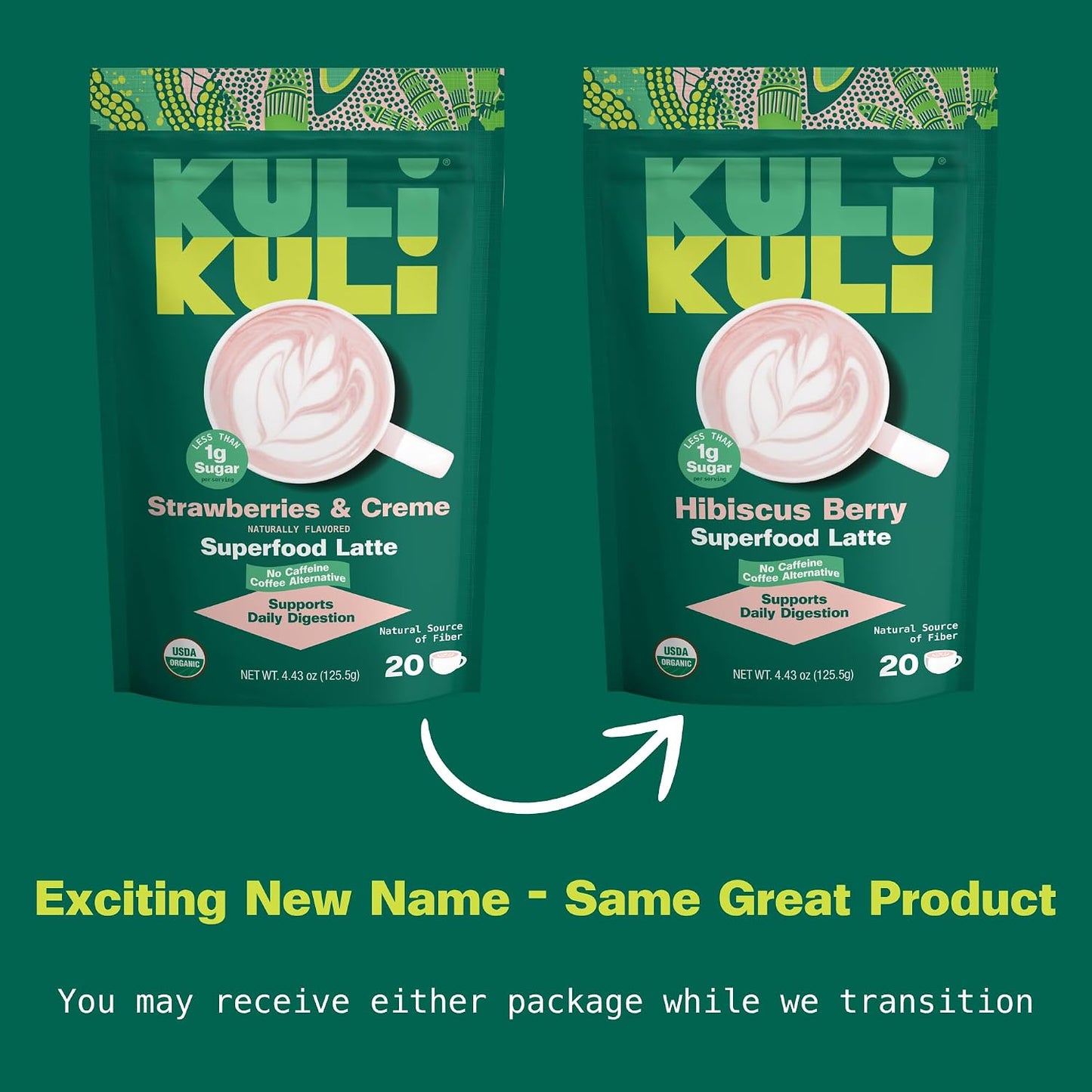 Kuli Kuli Organic Moringa Powder Matcha Green Tea Latte - Lion's Mane
