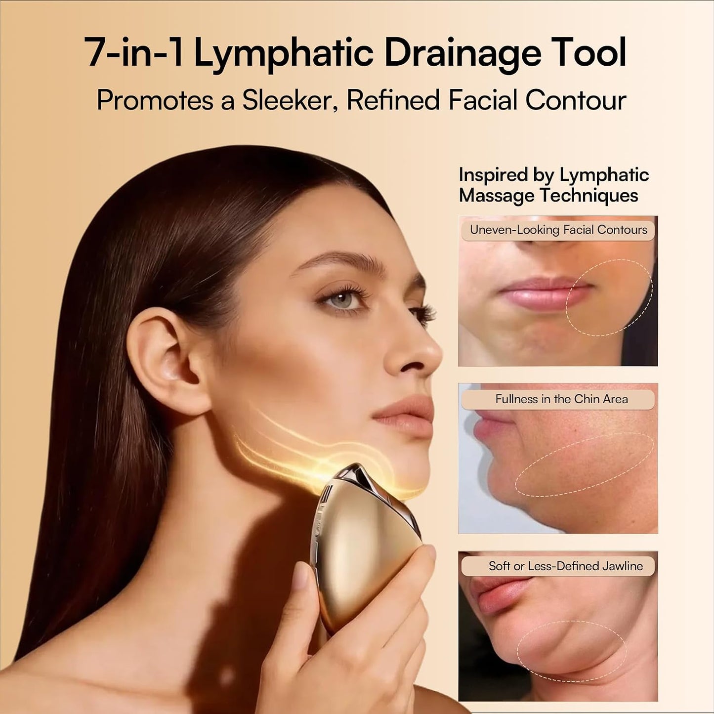 INIA 7-in-1 Red Light Therapy for Face and Neck Gua Sha Facial Massager Tool Device with Thermal and Cryo Mode for Puffiness & Firming Skincare Tool