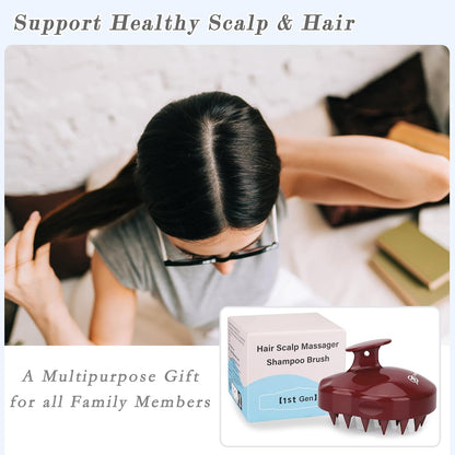 FREATECH Scalp Scrubber Scalp Massager Hair Growth, Shower Shampoo Brush with Silicone Bristles for Dandruff Removal and Hair Care, Wet & Dry Hair Massager Scalp Exfoliator for Men Women Kids，Black