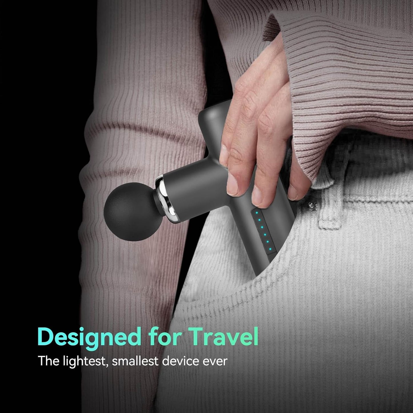 Mini Massage Gun Pocket-Sized Massage Gun Deep Tissue Quiet, Portable Percussion Muscle Travel Massager Gun, Back/Neck Massager for Pain Relief Deep Tissue (Gray)