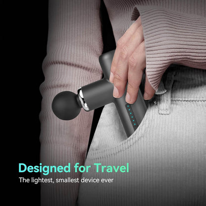Mini Massage Gun Pocket-Sized Massage Gun Deep Tissue Quiet, Portable Percussion Muscle Travel Massager Gun, Back/Neck Massager for Pain Relief Deep Tissue (Gray)