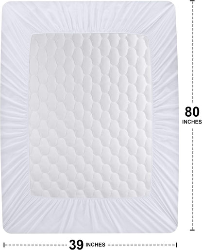 Utopia Bedding Waterproof Mattress Protector, Queen Mattress Pad, Noiseless Quilted Fitted Cover with Deep Pocket Stretches up to 16 Inches (White)