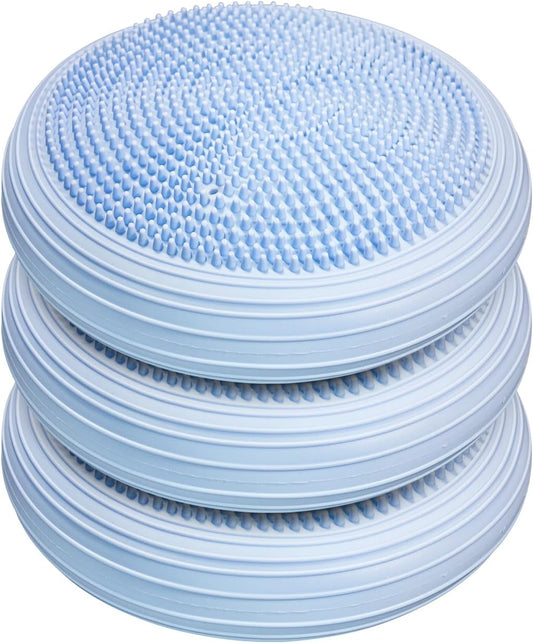 3 Pcs Inflated Wobble Cushion, Wiggle Seat & Balance Pad for Exercise, Home Yoga Balance Stability Training, Strengthen Core Muscles, Improve Posture, Balance Disc with Pump