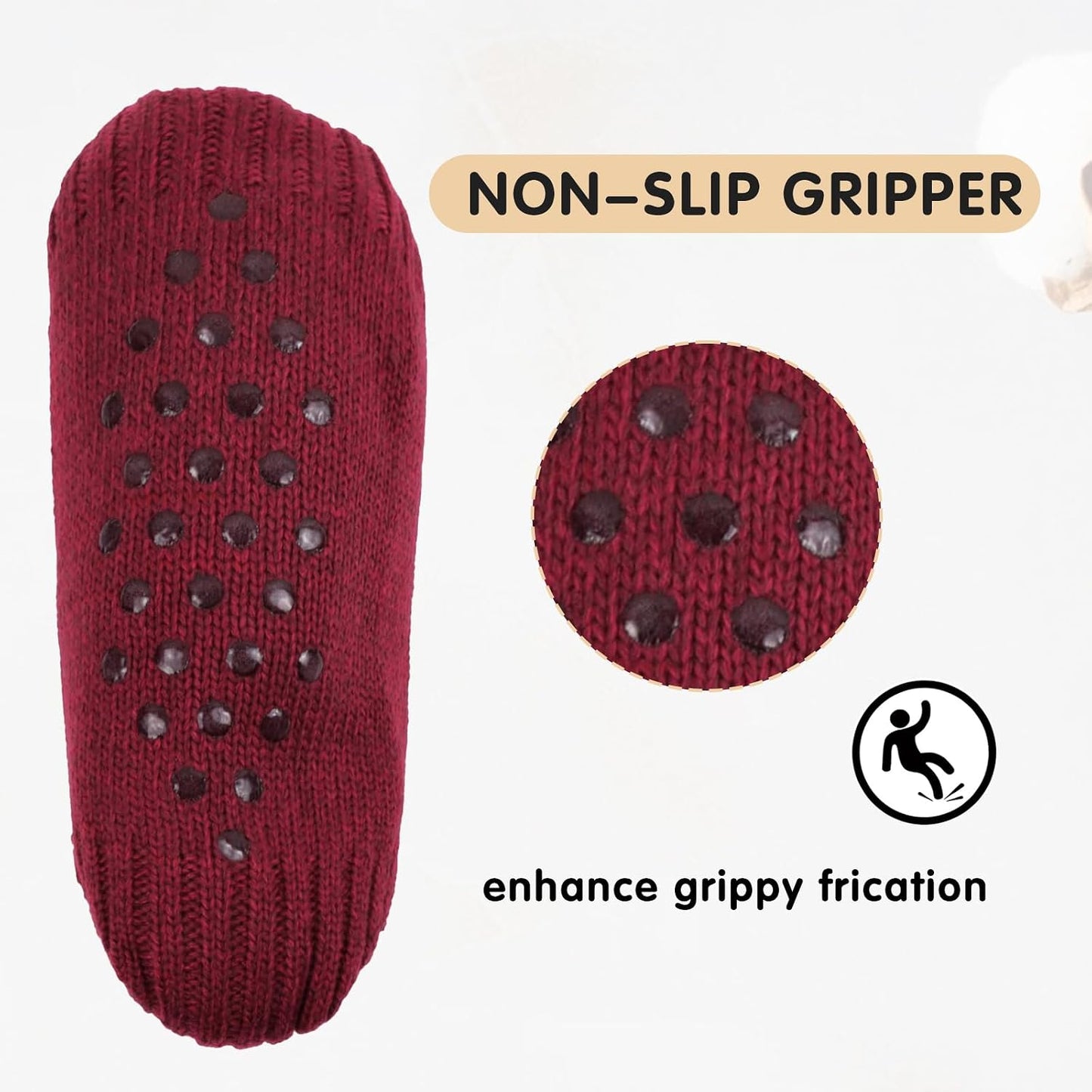 Unisex Fluffy Fuzzy Warm Slipper Socks for Men Women, Thick Fleece Lined Non-Slip Socks Indoor Floor