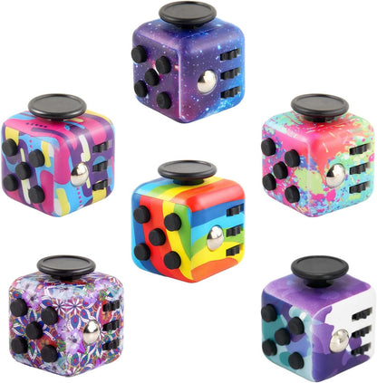Fidget Cube & Infinity Cube Toys for Adults, 6 Pack Multi-Sided Sensory Anxiety Relief Toys for Autism, ADD/ADHD/OCD, Cool Handheld Fidget Gadgets for Stress & Focus