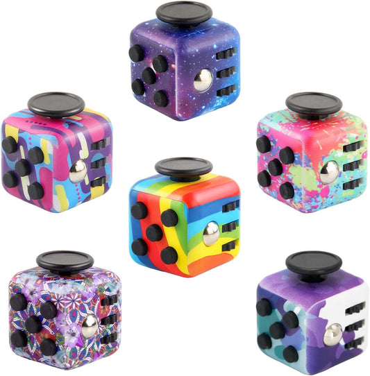 Fidget Cube & Infinity Cube Toys for Adults, 6 Pack Multi-Sided Sensory Anxiety Relief Toys for Autism, ADD/ADHD/OCD, Cool Handheld Fidget Gadgets for Stress & Focus