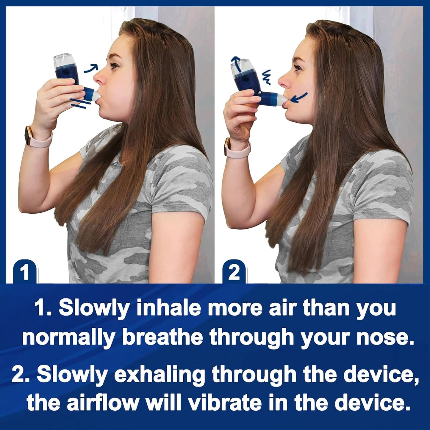 Flutter Valve Device for Lungs, Breathing Exercise Devicefor Lungs, Adjustable Resistance for Natural Mucus Removal, Portable Lung Exerciser Device | Breathing Trainer