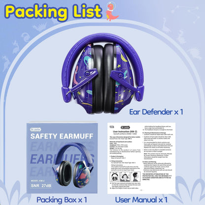 Dr.meter Ear Muffs for Noise Reduction: 27.4SNR Noise Cancelling Headphones for Kids Adults, EM100 Adjustable Hearing Protection Earmuffs for Monster Jam, Autism Sensory, Concerts, Fireworks