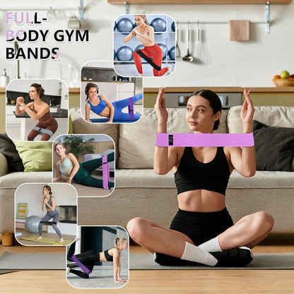 Resistance Bands for Working Out, 4 Levels Exercise Bands for Women & Men, Elastic Workout Band for Physical Therapy, Fabric Booty Band for Gym, Yoga, Pilates, Leg Training