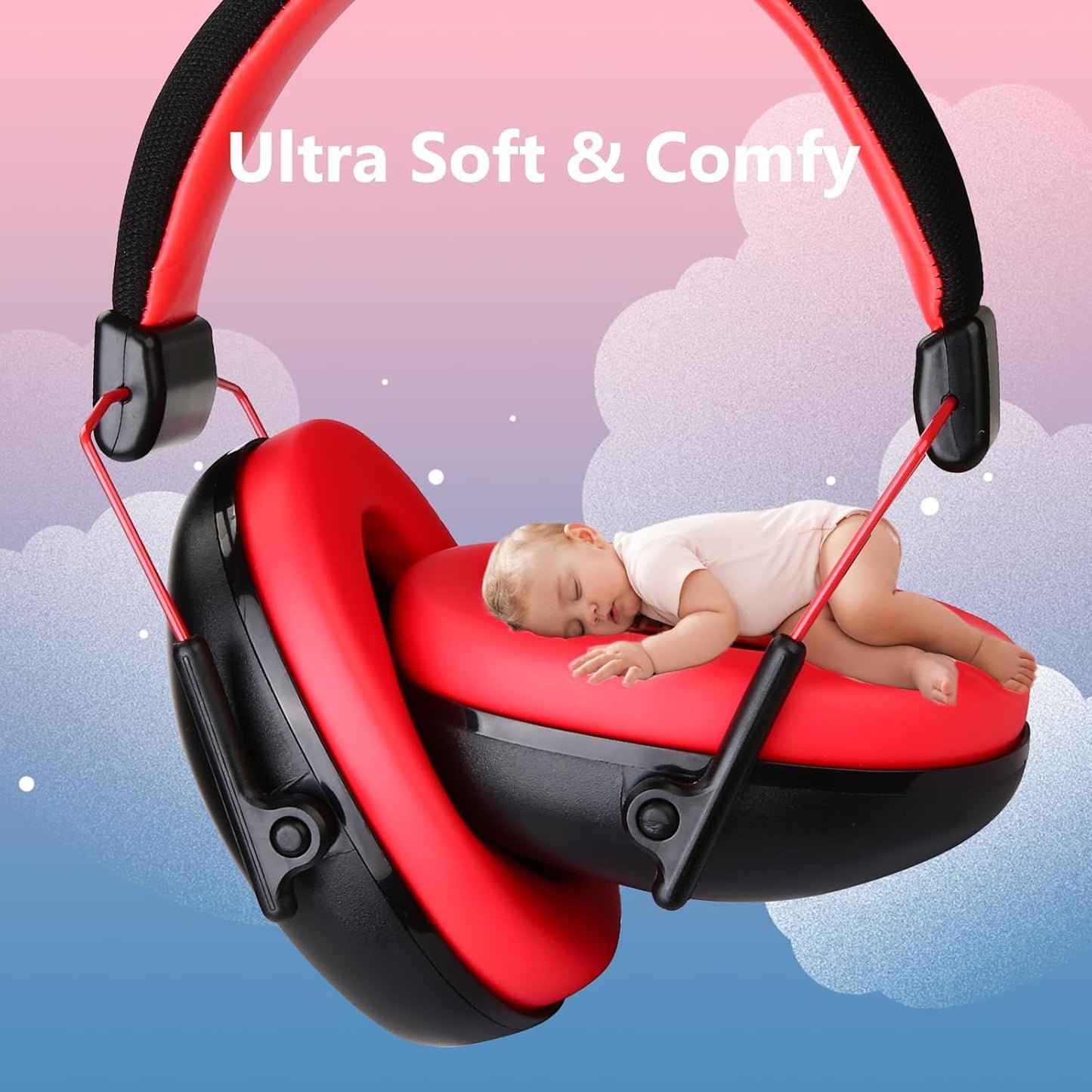 ProCase Kids Noise Cancelling Headphones, Kids Ear Protection Monster Jam Truck, Fireworks Hearing Protection Noise Reduction, Noise Canceling Earmuffs for Sensory Autism Toddler Children -Red